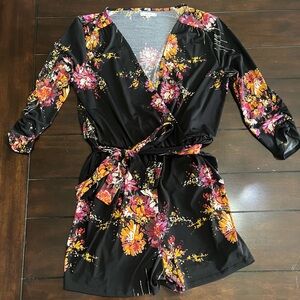 Maurices Women’s Black Floral Romper, Size S